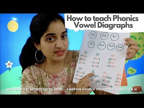 How to teach Phonics Vowel Diagraph to preschool kids easily by Risha mam Phonics class
