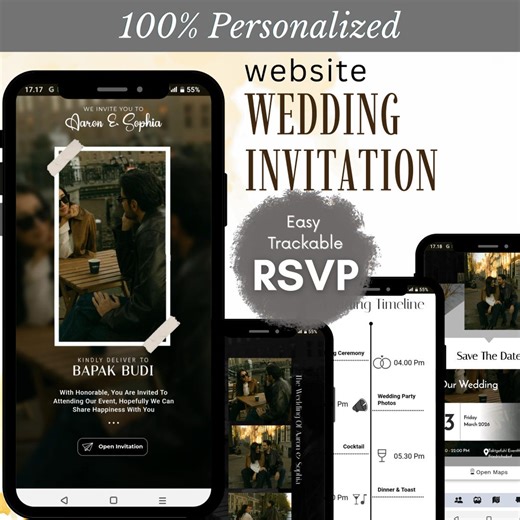 Digital Wedding Invitation Website Personalised With Music, Easy Trackable RSVP, Embed Map, Timeline, Gallery, Calendar. - Etsy