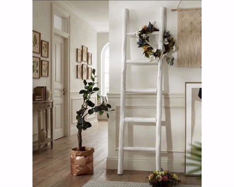 Wood Blanket Ladder 60” Farmhouse Rustic Towel Rack, Fully Assembled Leaning Quilt Holder, Wooden Ladder Shelf for Living Room Bathroom - Etsy