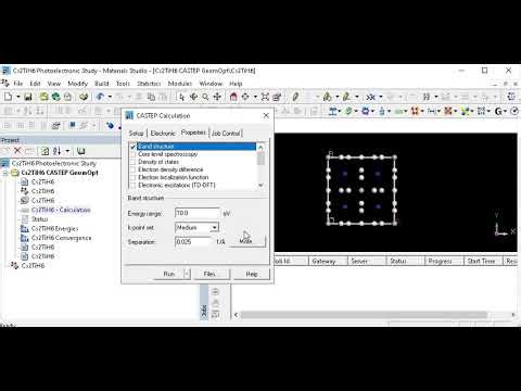 Material Properties with CASTEP after Optimization (Urdu) |DFT Properties | Project interface | DFT