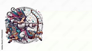 Zodiac Sagitarius astrology signs for horoscope, tarot and and mystic signs in 4K