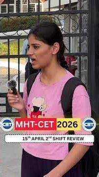 MHT-CET 15 April 1st Shift Review #mhtcet #mhtcet2026 #cetexam #mhtcetexam #engineeringentrance