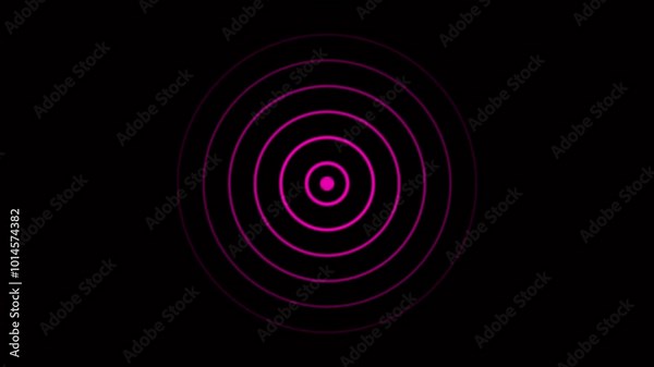 Animation of white circular electric wave spreading with transparent channel. Radio Waves in Circle Form. Radio waves signal animation.