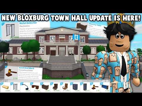 NEW BLOXBURG TOWN HALL UPDATE IS HERE! ITEMS, NEW MUSIC, SECRET SEWERS AND MORE!