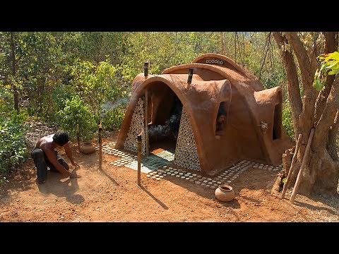 Build most beautiful Mud House Ancient primitive style | Primitive Technology | Building Skill
