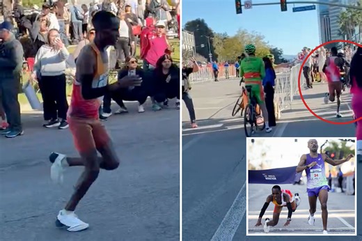LA Marathon leader took wrong turn near finish line — before he was dramatically overtaken: video