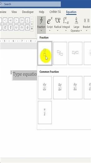 Cách gõ phân số trên Word #shorts #phânsố #word