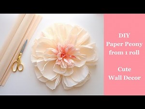 Easy DIY Giant Paper Flower for Wall Decor | Crepe Paper Peony from 1 Roll | Free Detailed Tutorial