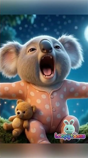 Sleepy Koala Yawn | 1 Minute to Bedtime Bliss? 🐨💤 #Shorts #Lullaby #Sleep #Baby