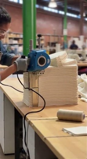 Mastering Fabric Cutting Techniques: Industrial Wipe Production! #FabricCutting🎯