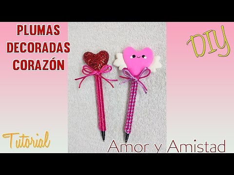 Regalos para el 14 de Febrero Pluma decorada Corazon porcelana fria