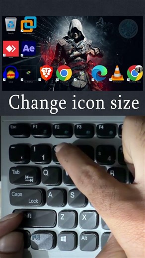 Change icon size #asmr #windows #computer #tricks #shorts #youtubeshorts #shortsvideo
