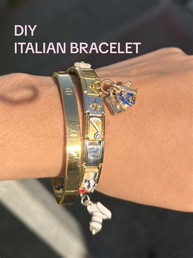 Aquí está el tutorial, amé 🤩 #diy #italianbracelet #jewelry #dorado #plateado