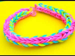 DOUBLE CROSS FISHTAIL elastic bracelet RAINBOW LOOM - For beginners and French