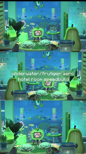 Build an Underwater Frutiger Aero Hotel Room in Animal Crossing