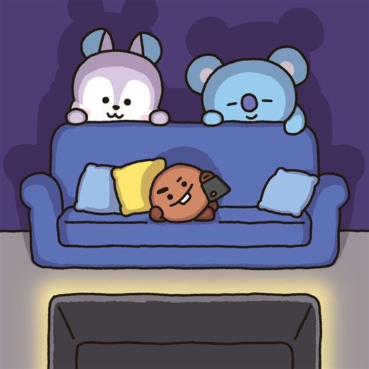 Whatcha watchin? 🍿 #BT21 #Hobby #Couch #Drama #Rating | LINE FRIENDS