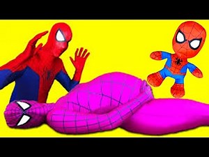 Spiderman, Pink Spidergirl & Joker.Doctor! Spiderbaby is sick! Superheroes in Real Life :)