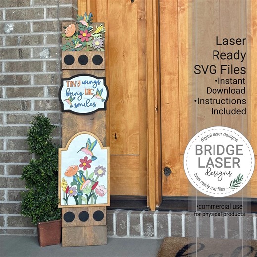 Hummingbird Porch Leaner Sign Laser Cut File, Hummingbird Interchangeable Porch Sign SVG, Summer Porch Leaner Laser Cut Files - Etsy