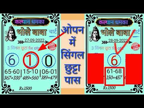 KALYAN BAZAR 28/9/2022 | KALYAN TODAY TRICKS |SATKA MATKA KALYAN |KALYAN OTC| FREE MATKA|KALYANCHART