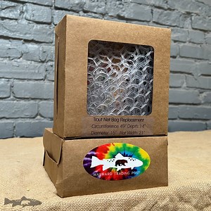 Clear Rubber Replacement Fishing Nets - Fat Jake rubber netting - Circumference: 49” Wood Fly Fishing net - Handcrafted Custom Fly Fishing net made in the USA