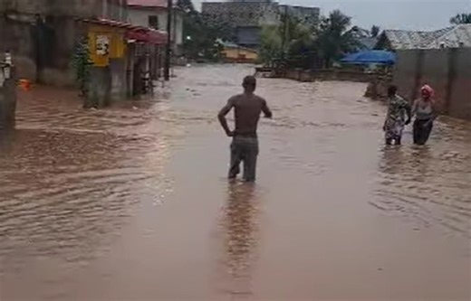 Watch videos of how Sunday's heavy downpour flooded major streets and homes in Accra