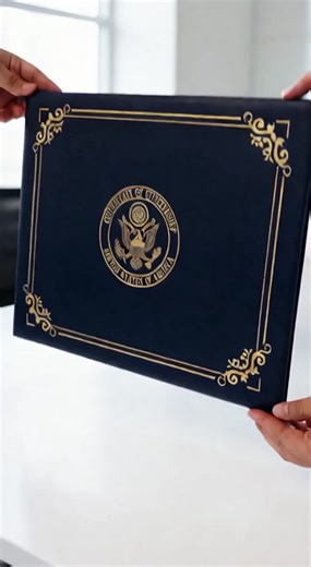 US Citizenship Certificate Holder Navy PU Naturalization Gold Foil Embossed with Padded Protection for 2026-2018 Certificates, Standard Size #certificate #uscitizenship #certificateholder #giftideas #uscis