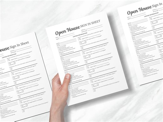 Open House Sign in Sheet, Realtor Visitor Log, Canva Template (digital Download) - Etsy