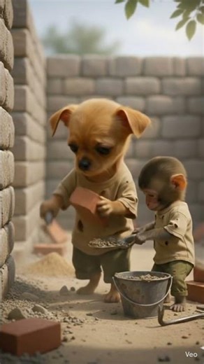 monkey and dog making own new house #youtubeshorts ‪@AniMahal01‬ #godblessthismess subscribe plz