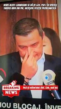 News Alert: Grindeanu slips up. PSD is behind the Judas faction in the PNL. Nicușor: Serious situ...
