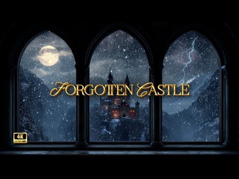 FORGOTTEN CASTLE | 4K Medieval Castle Window Ambience •󠁏󠁏 Fantasy Music & Snowfall