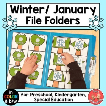 File Folder Games Activities January Winter Preschool Special Education