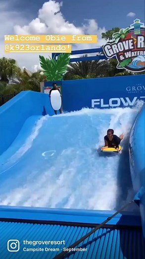 3.2K views · 14 reactions | The FlowRider Double Surf Simulator is one of our guests’ favorite parts of Surfari Water Park! Along with dual water slides, a 695 foot lazy river, kids’ activities pool and a zero-entry pool. 朗 If you haven’t visited us and given this a try, we’d love to have you! Water Park entry is FREE when you book your stay! ‍♀️  | The Grove Resort & Water Park Orlando | Facebook