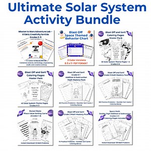 Ultimate Solar System Bundle | Coloring Pages, Math Worksheets, STEM Labs & More