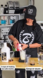 2 ways of making Ice white cafe mocha #icecoffee #whitemocha Syrup and sauces is okay | Baristaspace Philippines