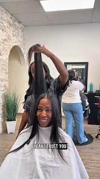 She Flew In For This Big Chop! ✂️✈️ | #haircut #healthyhair #silkpress