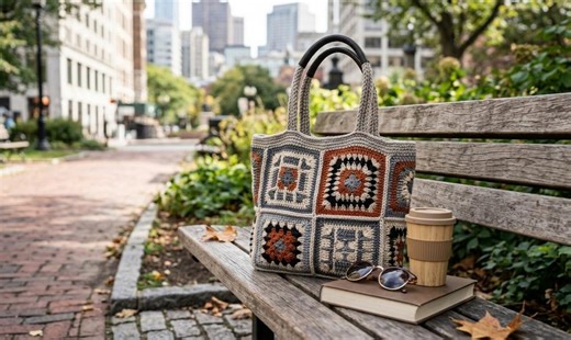 Crochet Tote Bag Pattern PDF, Granny Square Bag Pattern, Beginner Crochet Purse Tutorial, Modern Modular Market Bag - Etsy