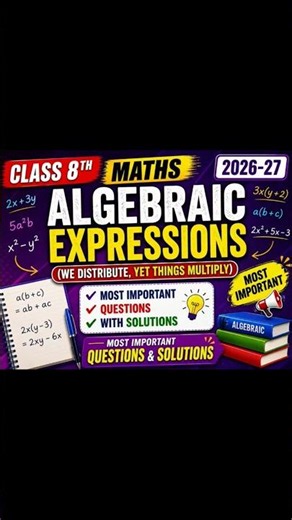 class 8th most important questions, algebraic expression, We distribute,yet things multiply #shorts