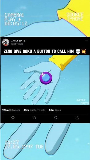 Omni king Zeno takes promise from Goku & give him a button 💀💥#goku #shortsfeed #zeno #4k #grandzeno