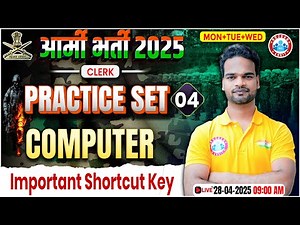 Army Clerk Computer Practice Set 2025 | Important Shortcut Key | Comp for Army Clerk By Shivam Sir