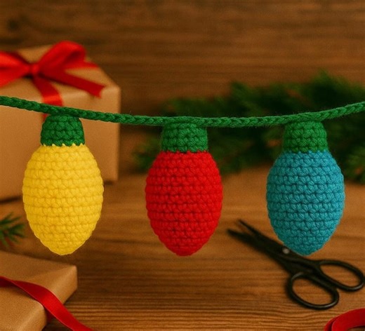 Christmas Light Bulb Crochet Pattern | Amigurumi Garland Ornament (PDF With Video) - Etsy Australia