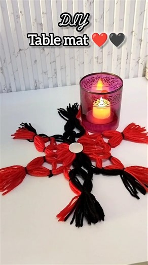 I Made This Table Mat Using Only Yarn 😍❤️ #shorts