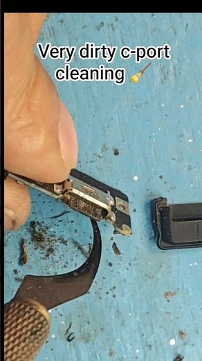 Dirty type-c charging port cleaning 📱🧹