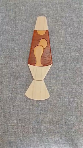 Scroll Saw Intarsia Lava Lamp all natural wood colors