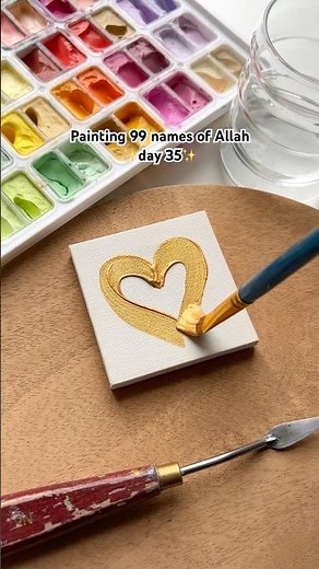 Painting 99 names of Allah in gold leaf ✨ day 35 ❤️‍🩹 Al Ghafoor #art #artshorts