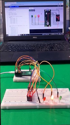 Raspberry pi Pico traffic Light Project#robotics#programming#coding