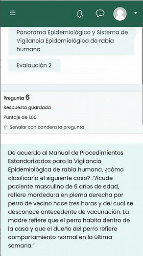 Evaluación 2. Panorama Epidemiológico y Sistema de Vigilancia Epidemiológica de rabia humana.