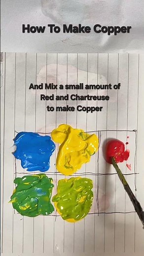 How to make Copper from just Blue, Yellow, and Red 03 #colormixing #paintmixing #satisfying #copper
