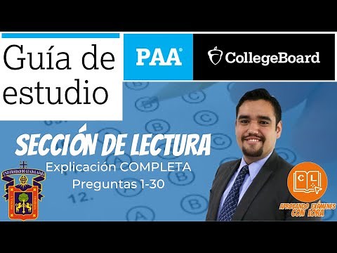 GUÍA DE ESTUDIOS PAA || EXPLICACIÓN ÁREA DE LECTURA (ESPAÑOL) || Prueba de Aptitud Académica UDG