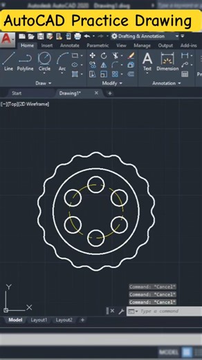 Polar Array & Trim Command In AutoCAD