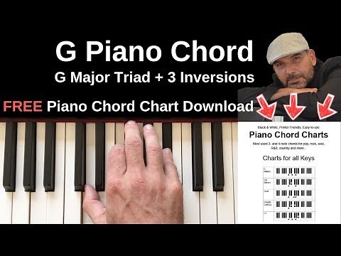 G chord piano | G Major Triad + Inversions Tutorial + FREE Chord Chart